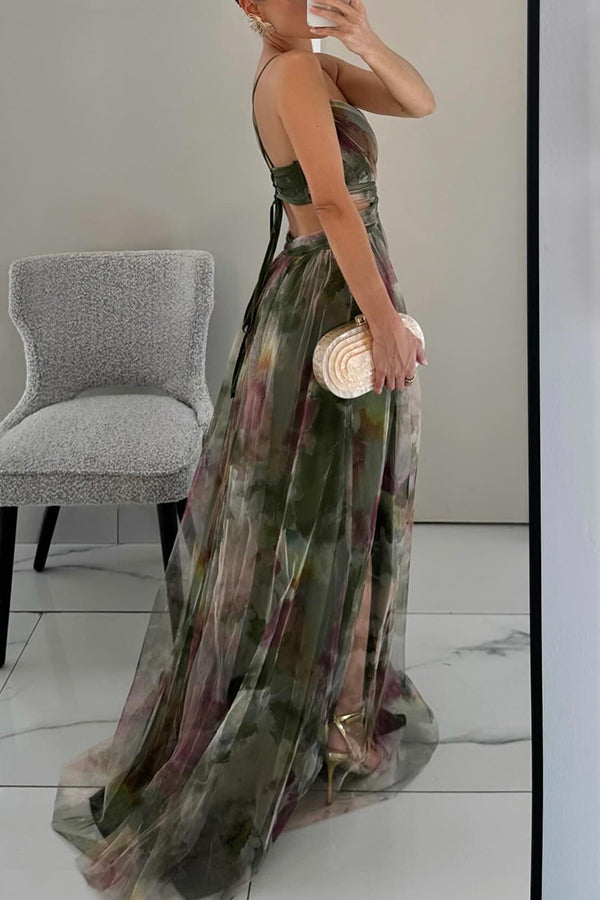 Giselle - Incantevole Abito Maxi con Stampa Floreale