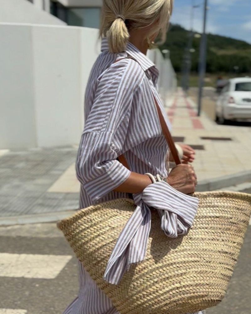 COLEN - CLASSICA CAMICIA-ABITO A RIGHE