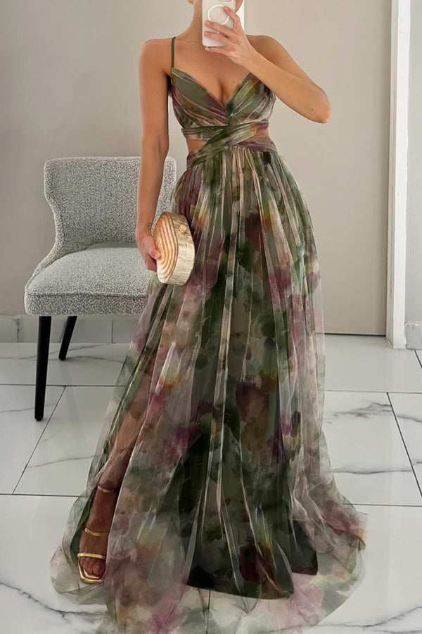 Giselle - Incantevole Abito Maxi con Stampa Floreale