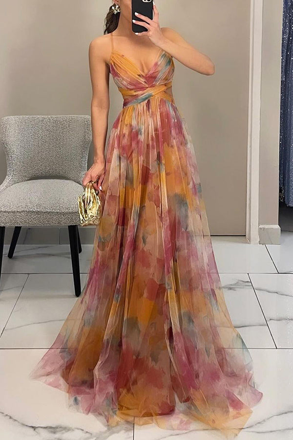 Giselle - Incantevole Abito Maxi con Stampa Floreale