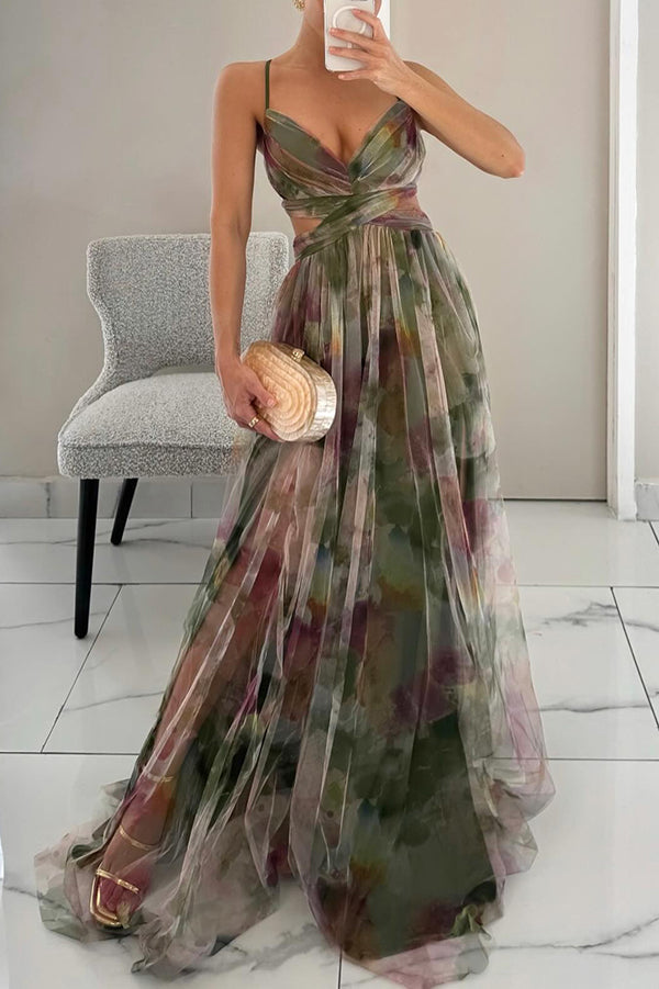 Giselle - Incantevole Abito Maxi con Stampa Floreale